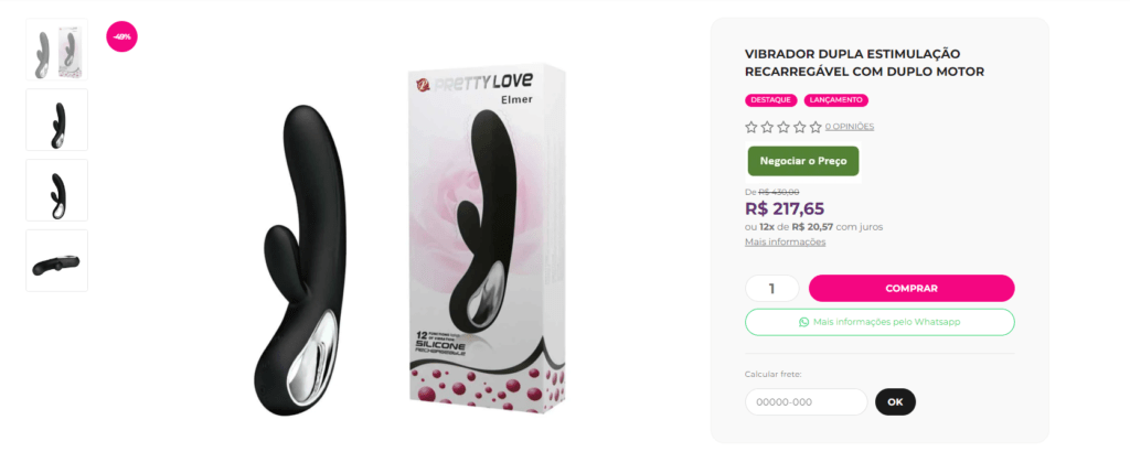 Sex Shop - Vibrador Dupla estimulação recarregável com duplo motor